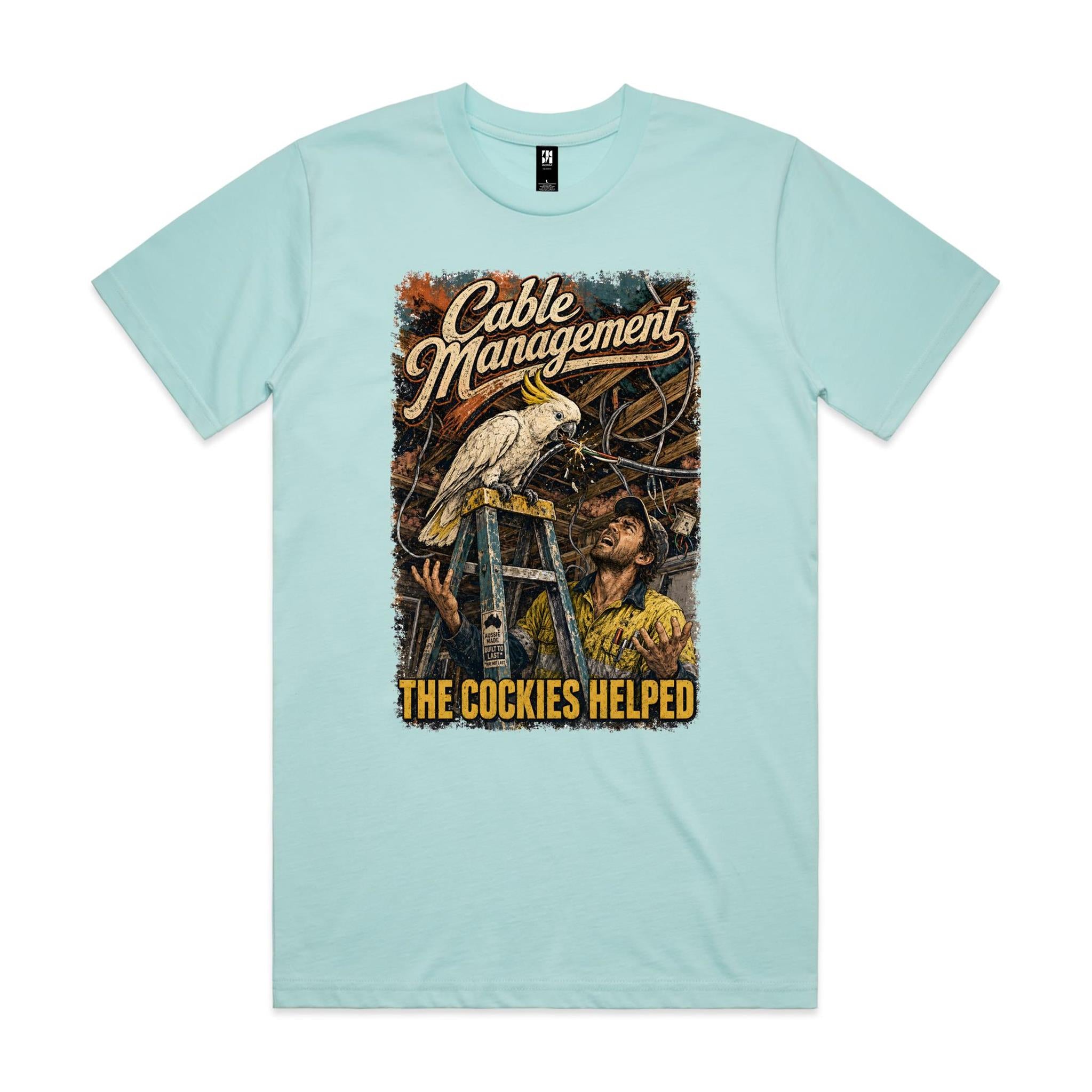 Cable Management — The Cockies Helped | Cockatoo Sparky Tee