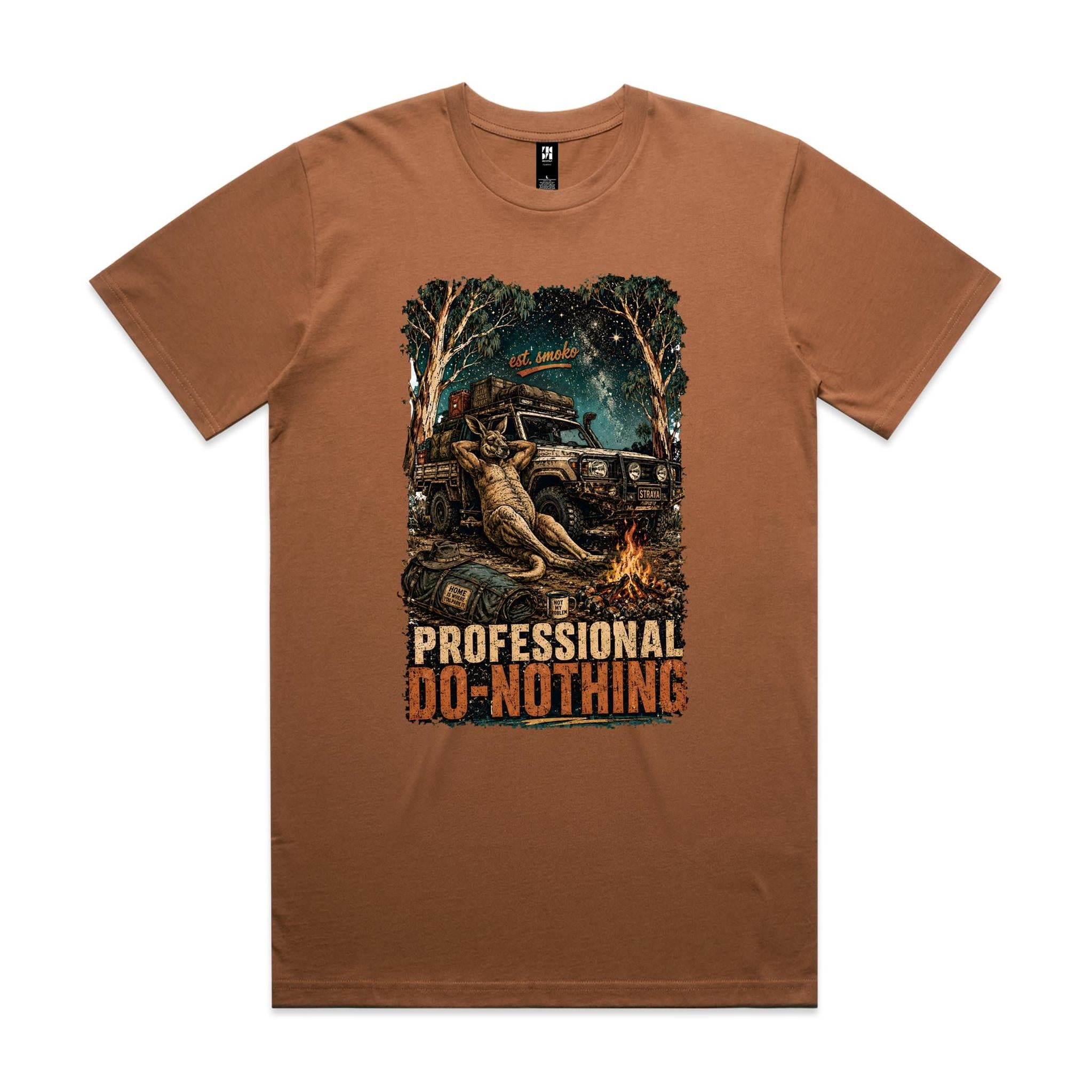 Professional Do-Nothing — Est. Smoko | Kangaroo 4WD Camping Tee