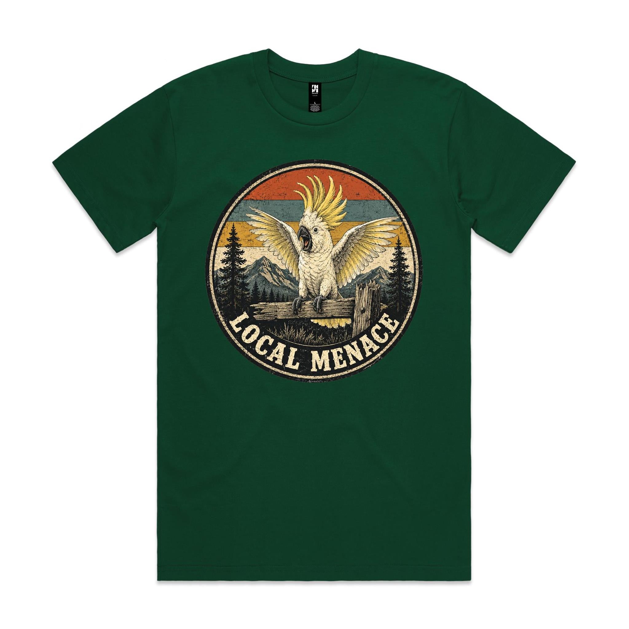 Local Menace — Cockatoo Retro Badge Tee
