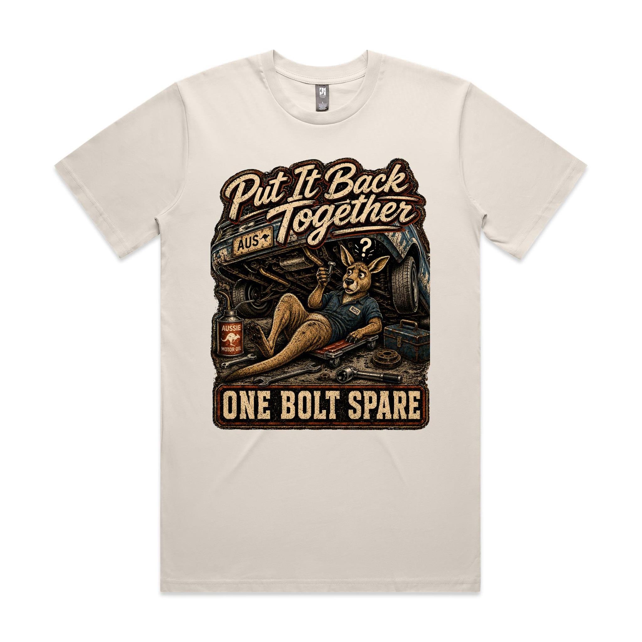 Put It Back Together — One Bolt Spare | Kangaroo Mechanic Tee