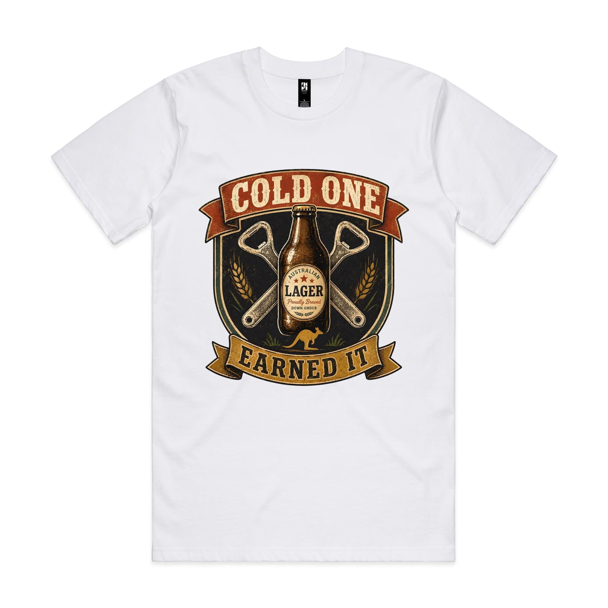 Cold One, Earned It — Aussie Lager Tee