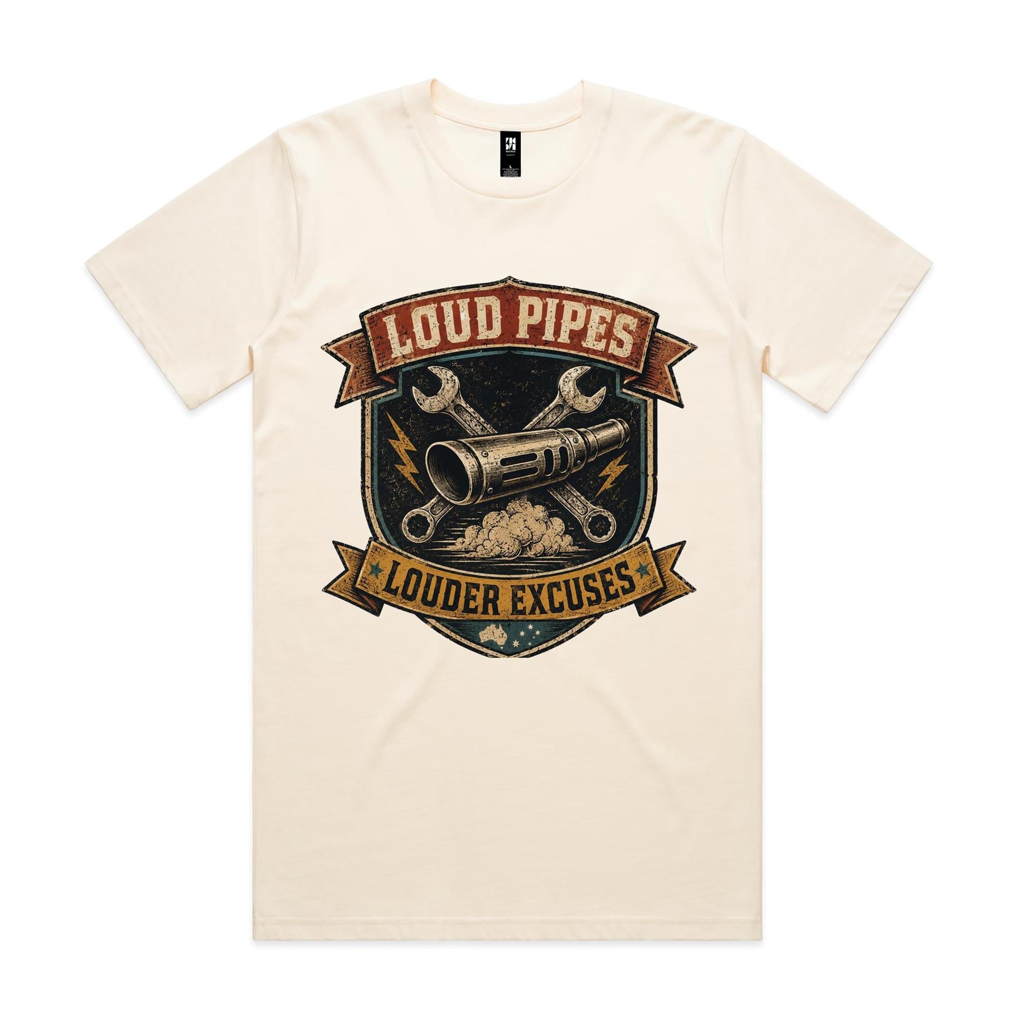 Loud Pipes, Louder Excuses — Motorbike Tee
