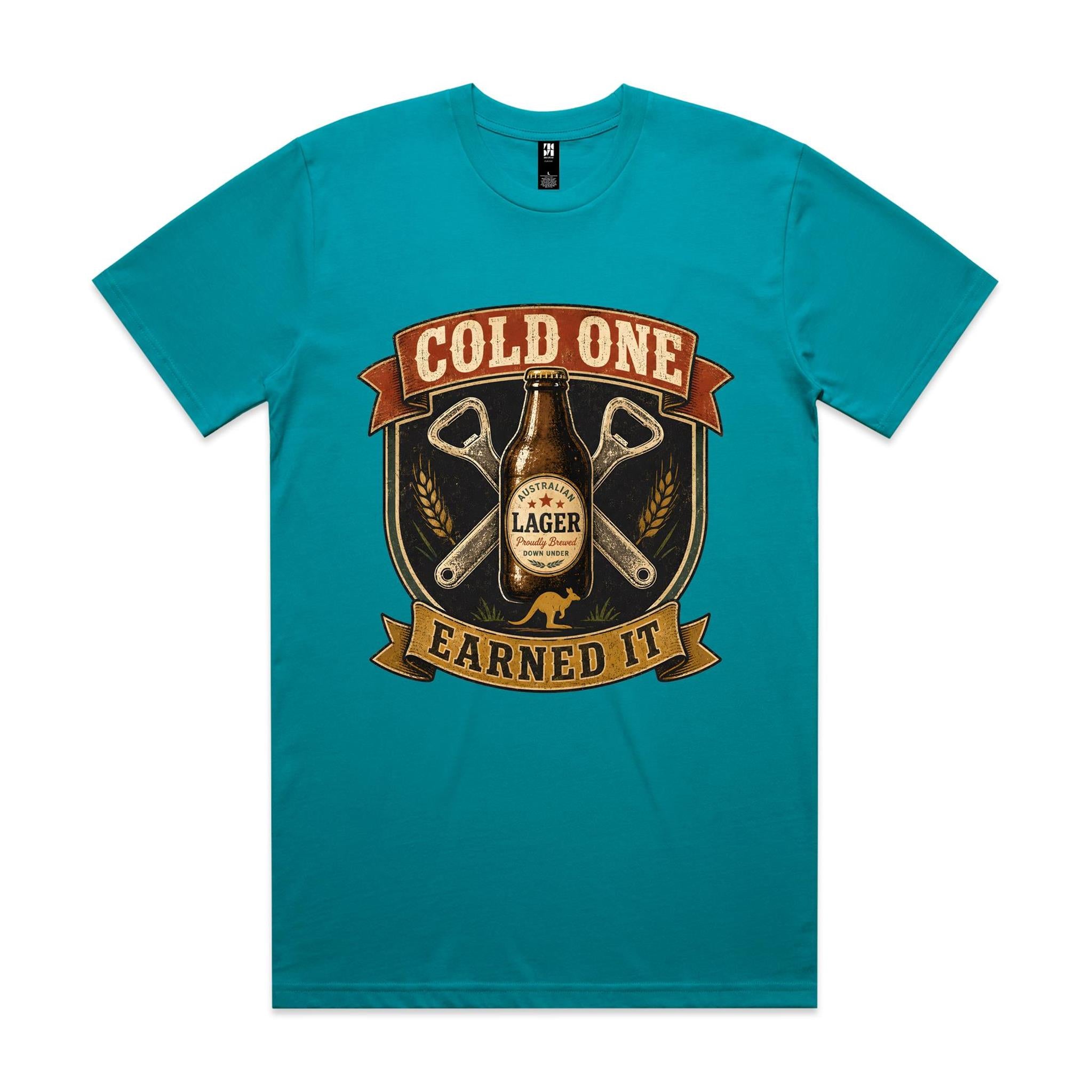Cold One, Earned It — Aussie Lager Tee