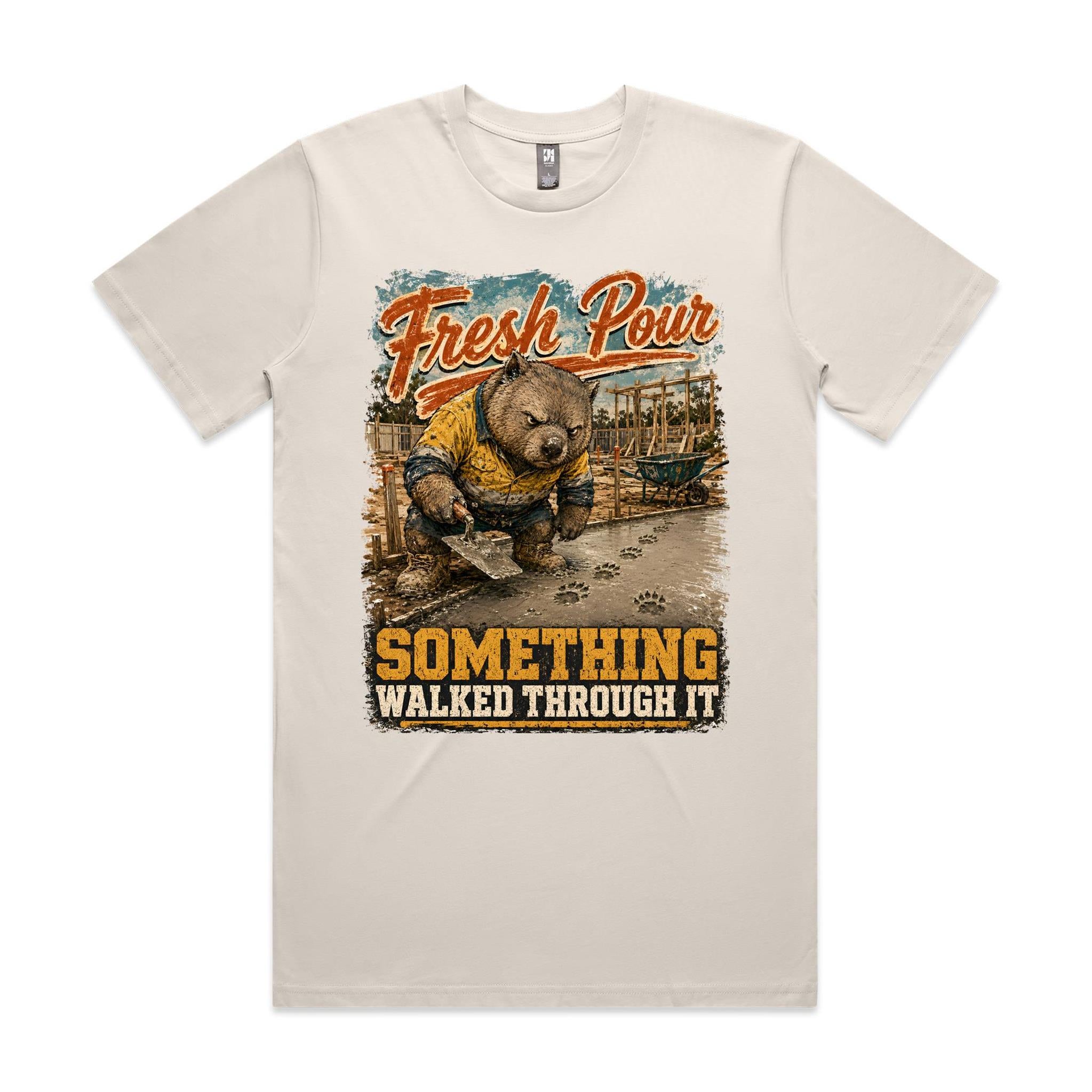 Fresh Pour — Something Walked Through It | Wombat Concreter Tee