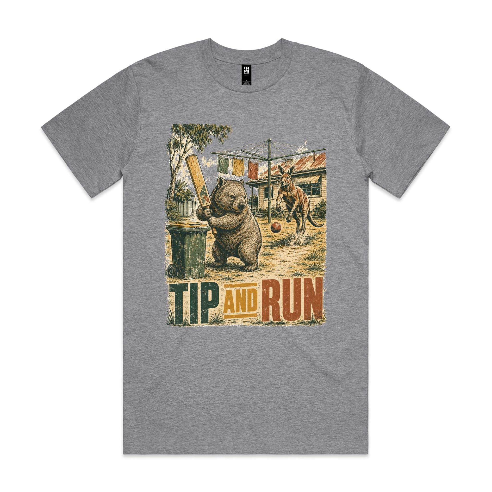 Tip and Run — Wombat Backyard Cricket Tee