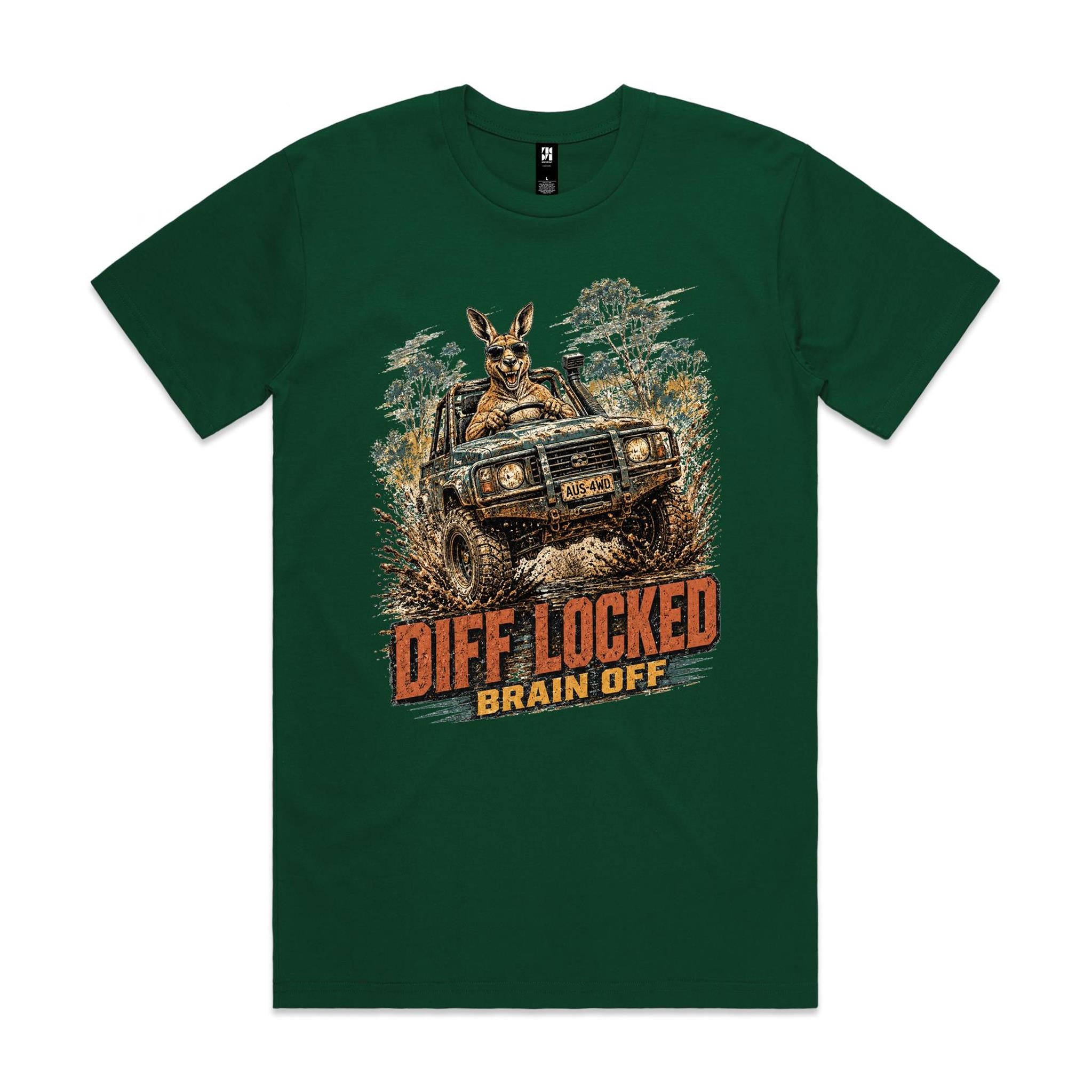 Diff Locked, Brain Off — 4WD Kangaroo Tee