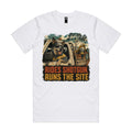 Rides Shotgun, Runs the Site — Blue Heeler Tradie Tee