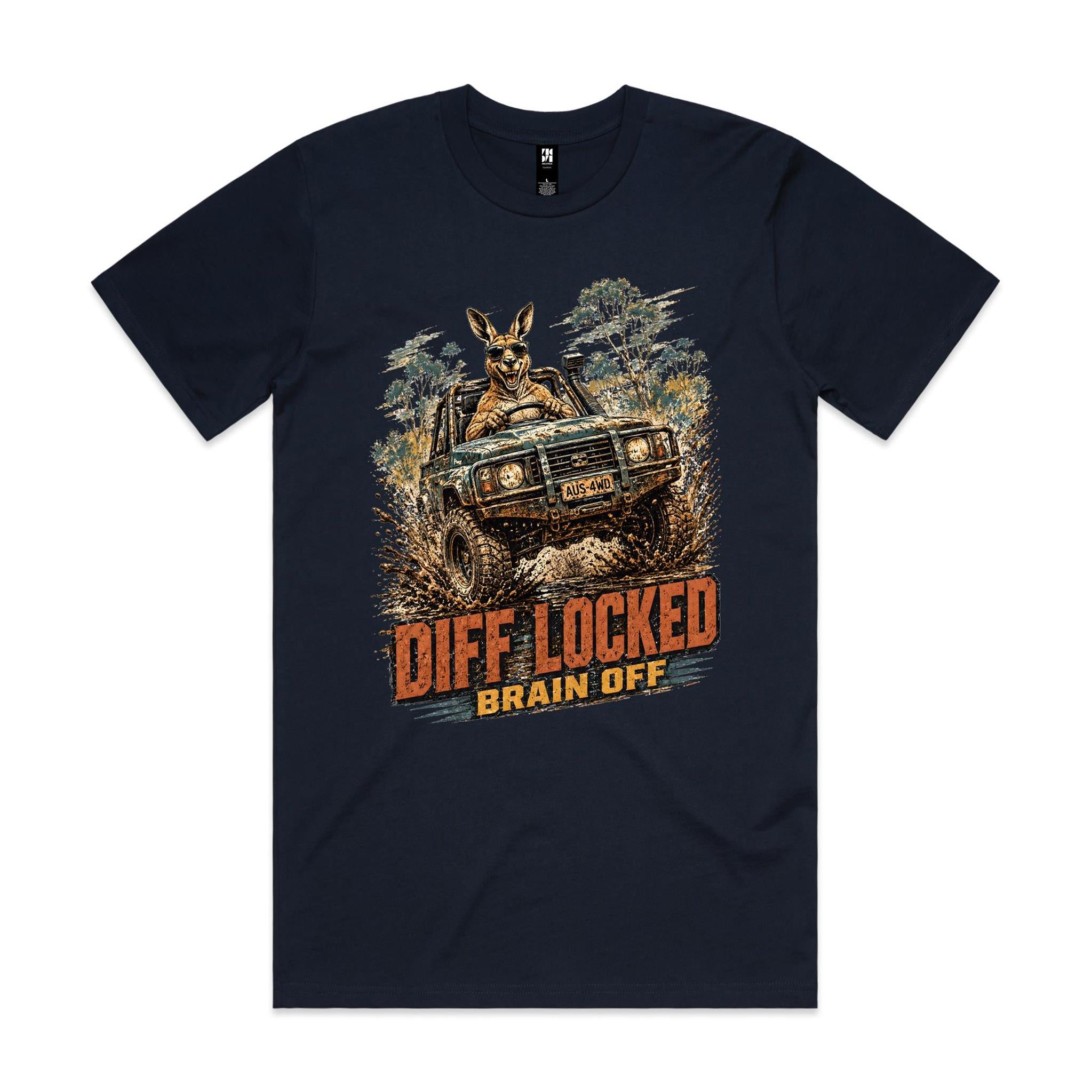 Diff Locked, Brain Off — 4WD Kangaroo Tee
