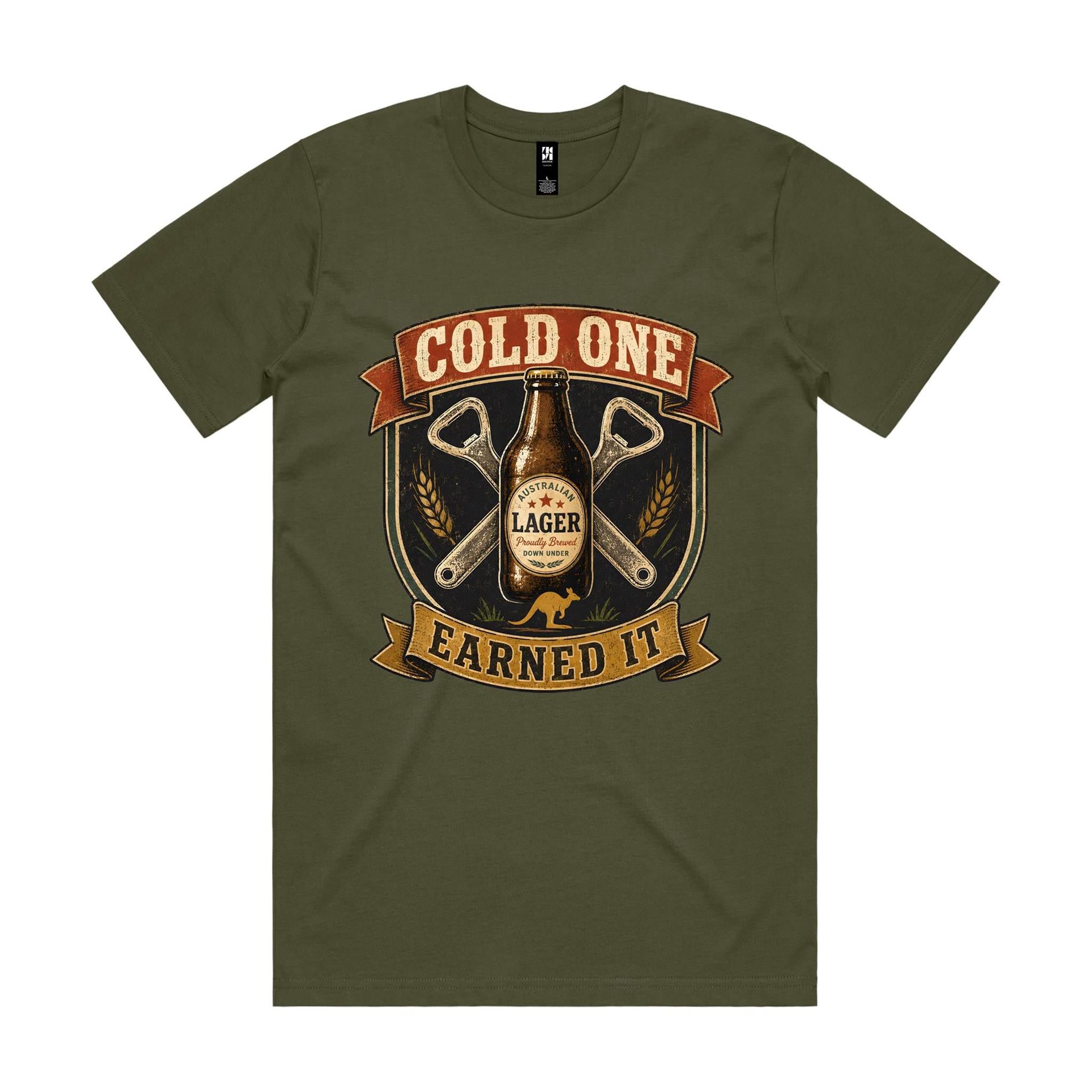 Cold One, Earned It — Aussie Lager Tee