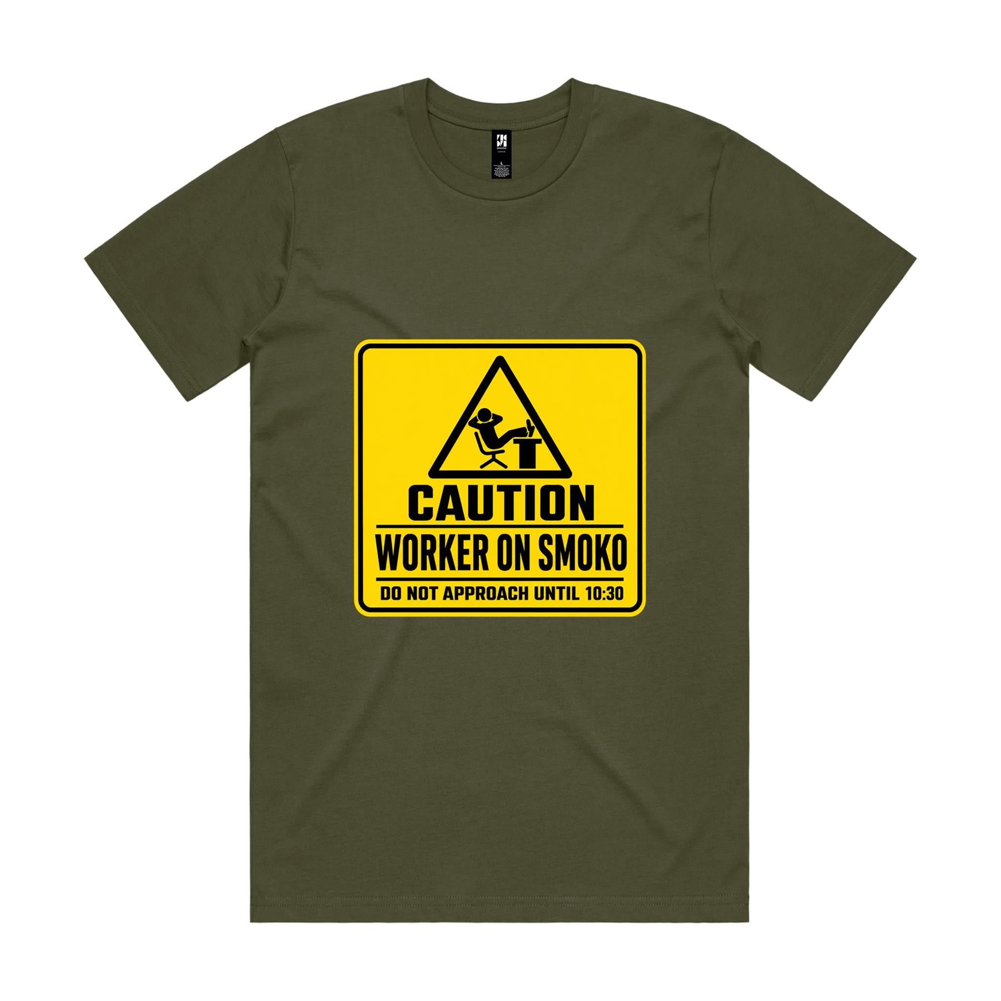 Caution: Worker on Smoko — Do Not Approach Until 10:30 Tee