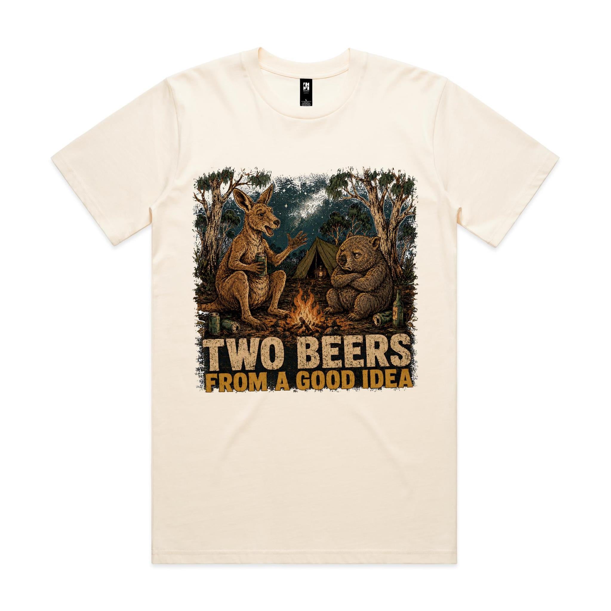 Two Beers From a Good Idea — Kangaroo & Wombat Camping Tee