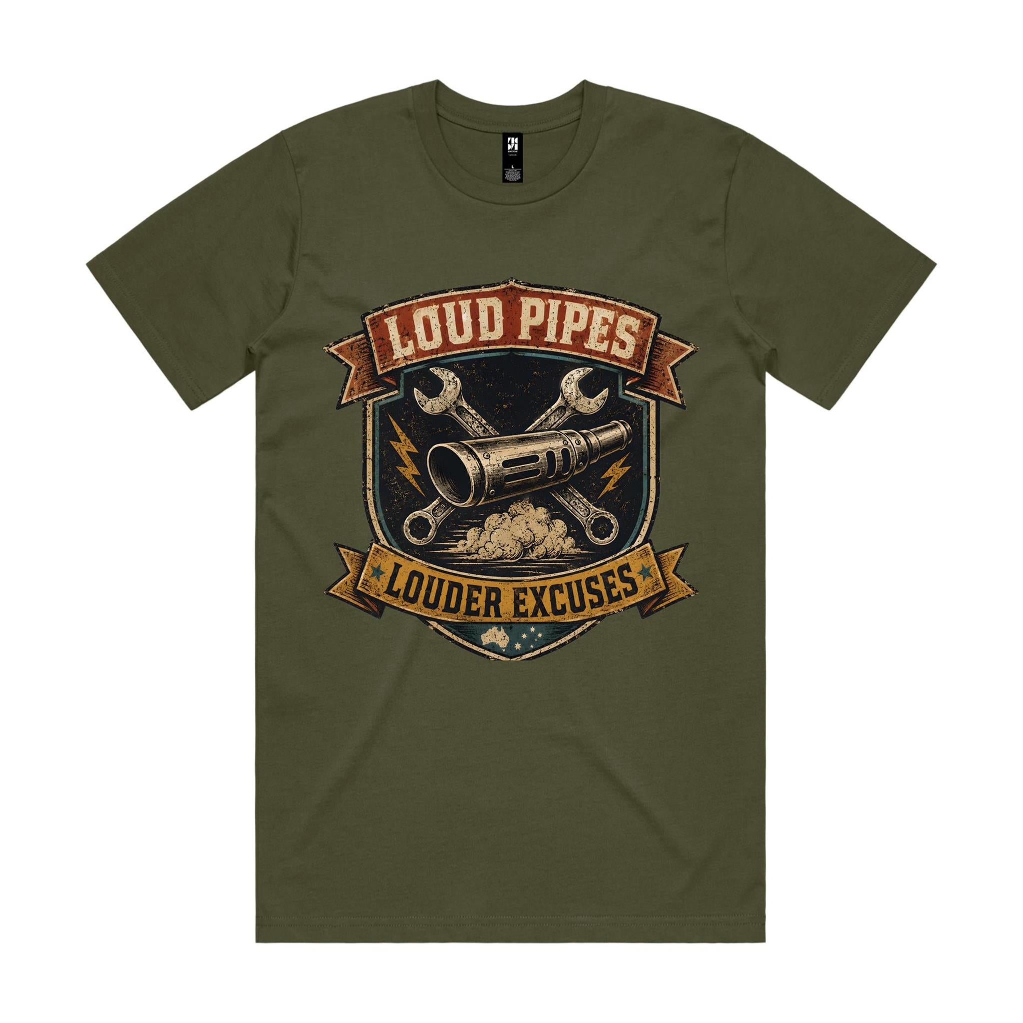 Loud Pipes, Louder Excuses — Motorbike Tee