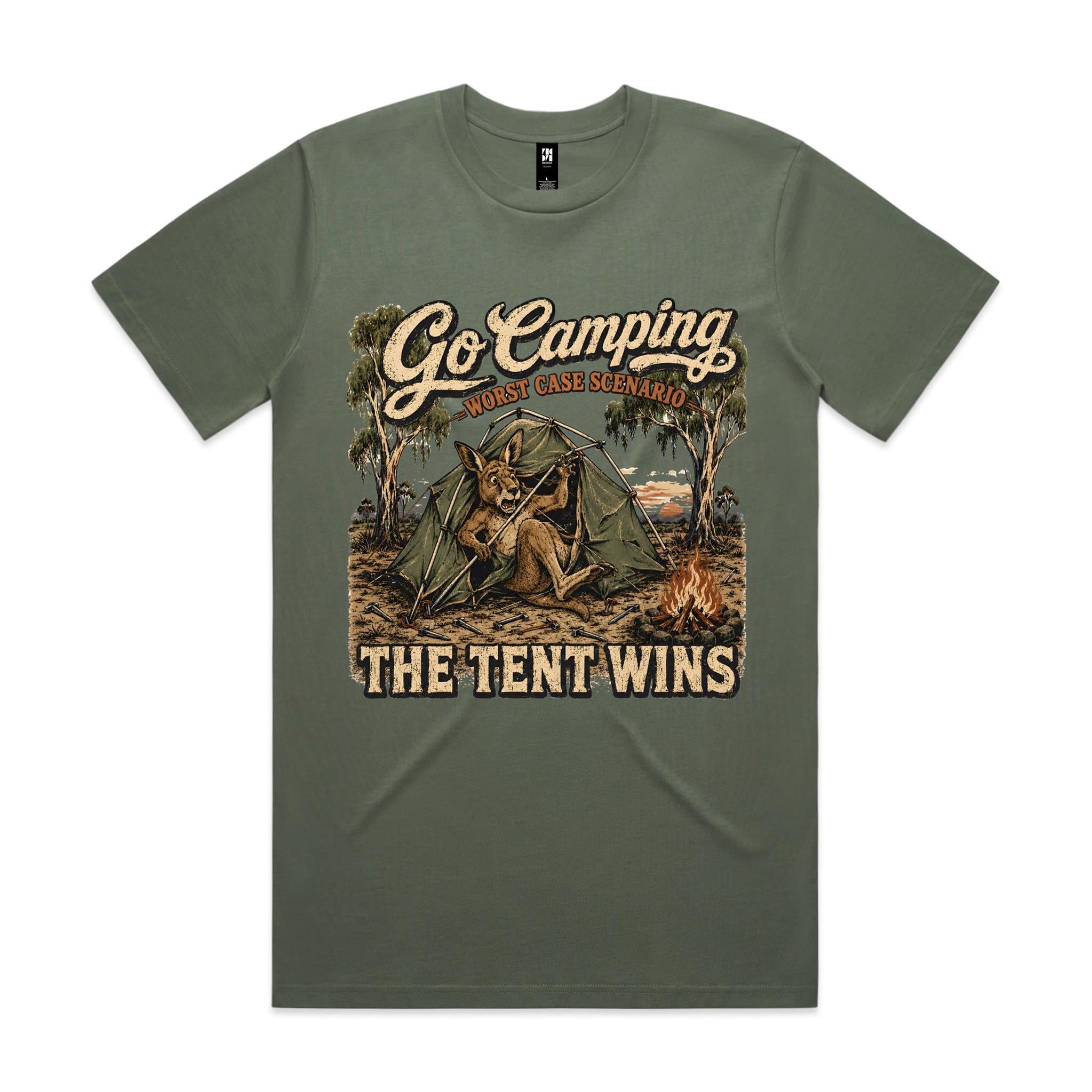 Go Camping — The Tent Wins | Kangaroo Camping Tee