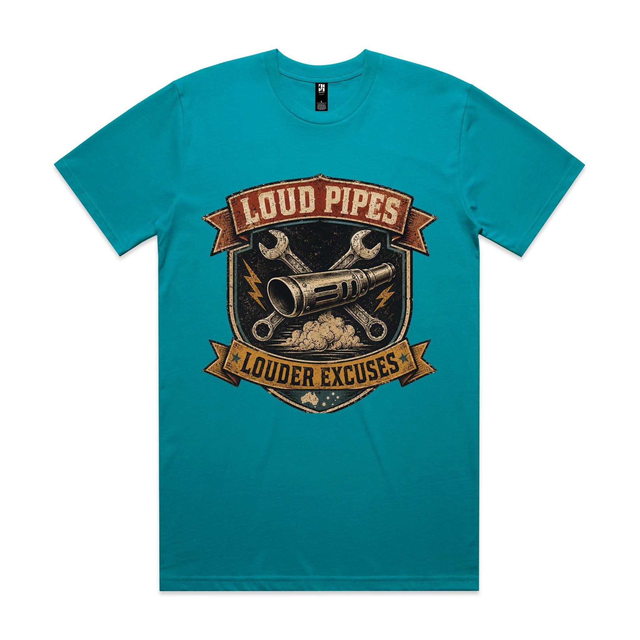 Loud Pipes, Louder Excuses — Motorbike Tee