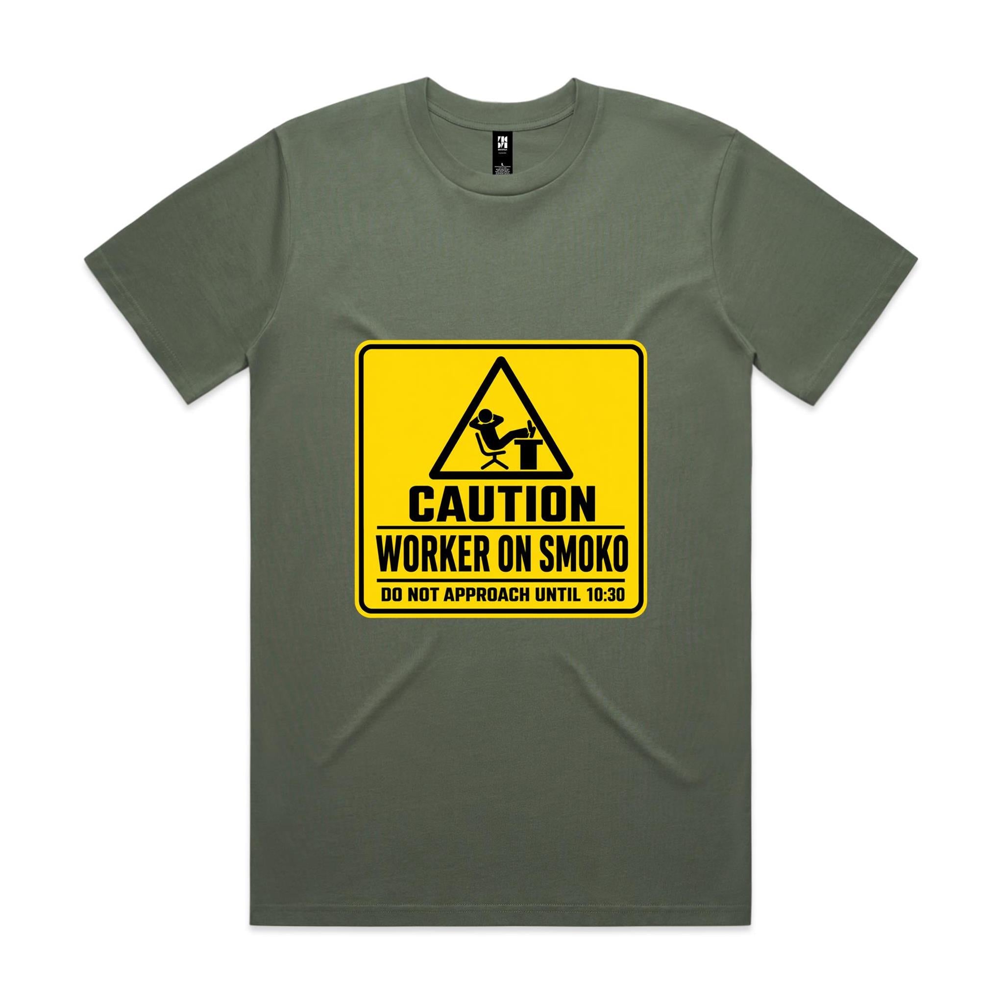 Caution: Worker on Smoko — Do Not Approach Until 10:30 Tee