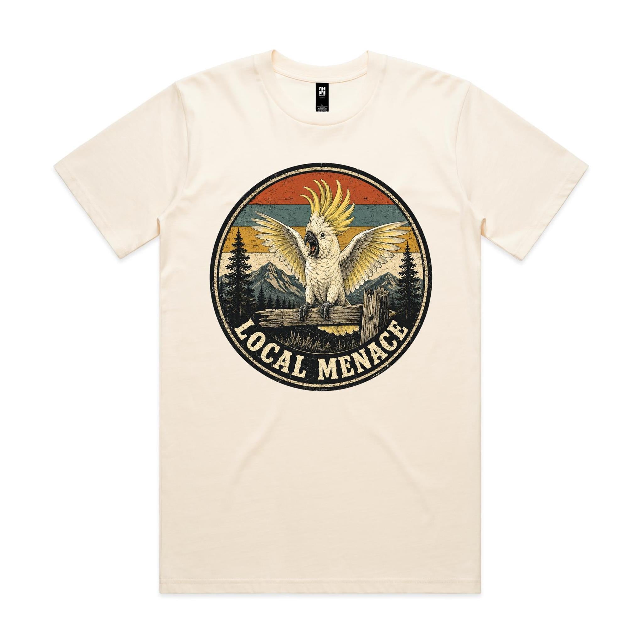 Local Menace — Cockatoo Retro Badge Tee