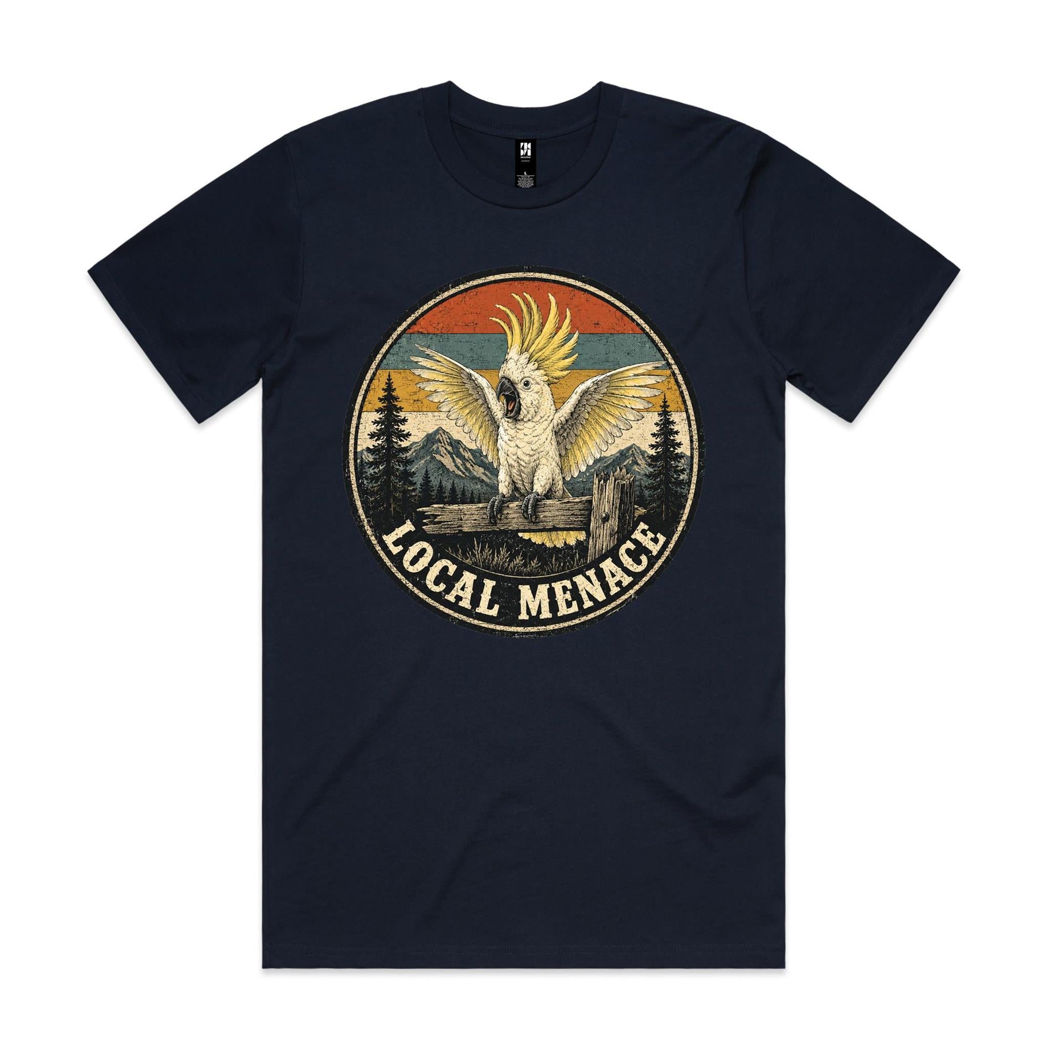 Local Menace — Cockatoo Retro Badge Tee