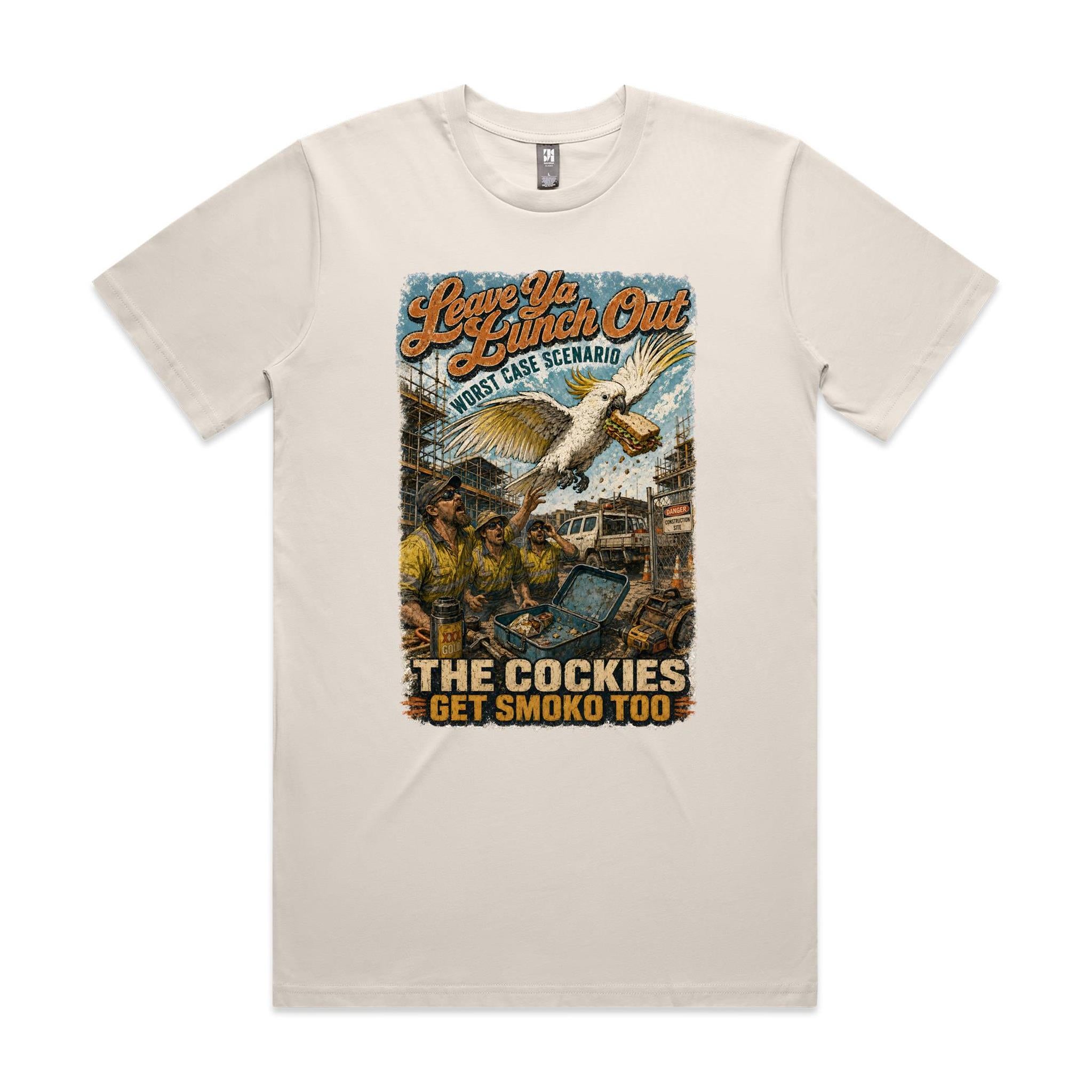 Leave Ya Lunch Out — The Cockies Get Smoko Too | Cockatoo Tradie Tee