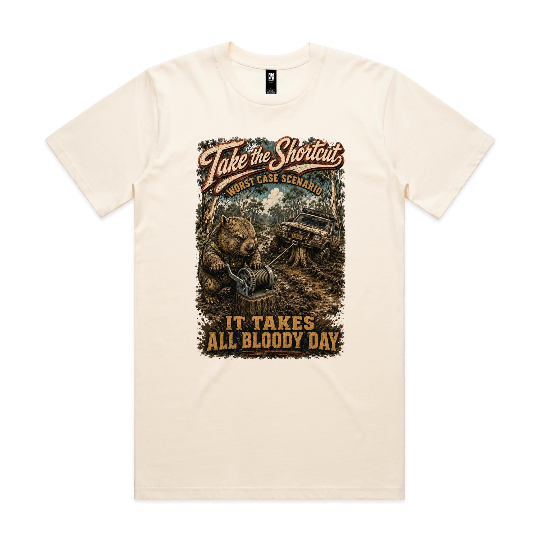 Take the Shortcut — It Takes All Bloody Day | Wombat 4WD Tee
