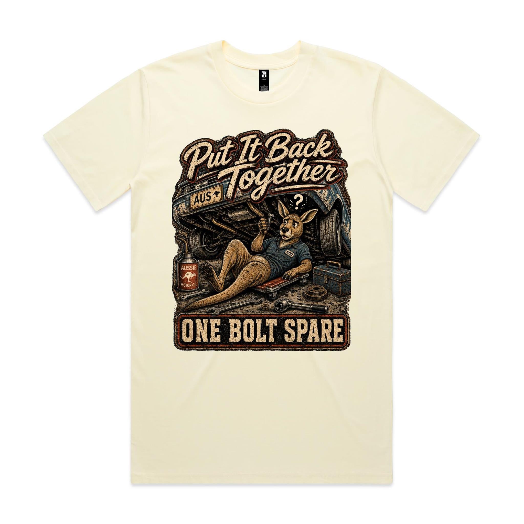 Put It Back Together — One Bolt Spare | Kangaroo Mechanic Tee
