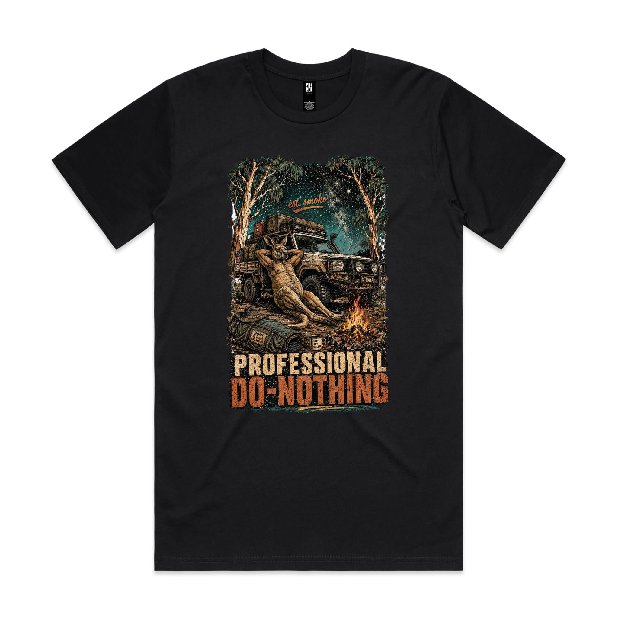 Professional Do-Nothing — Est. Smoko | Kangaroo 4WD Camping Tee