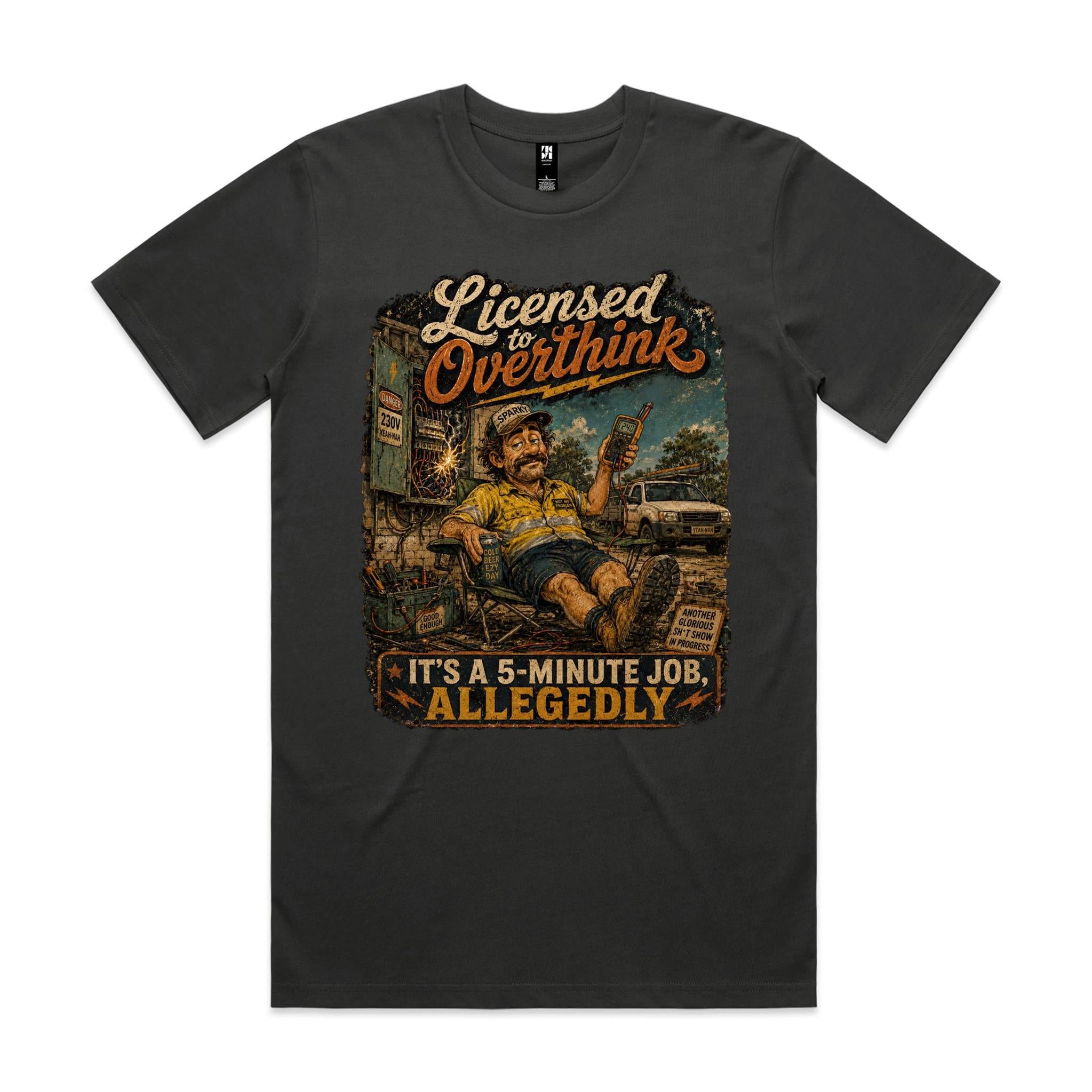 Licensed to Overthink | Electricians Tee
