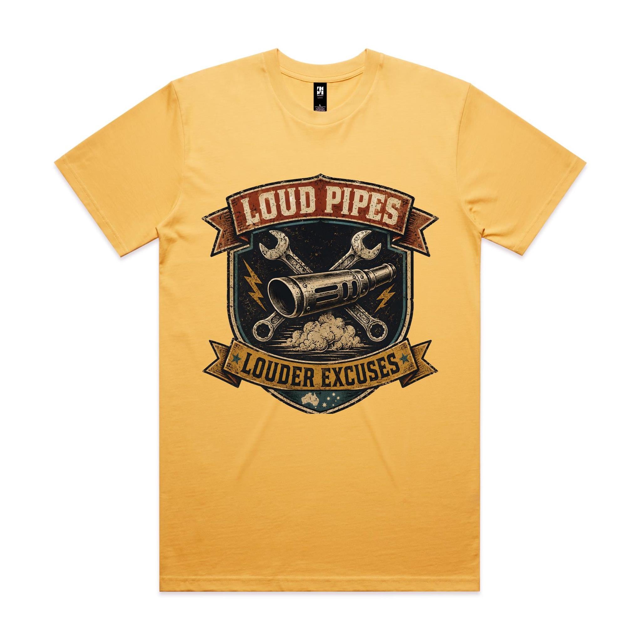 Loud Pipes, Louder Excuses — Motorbike Tee