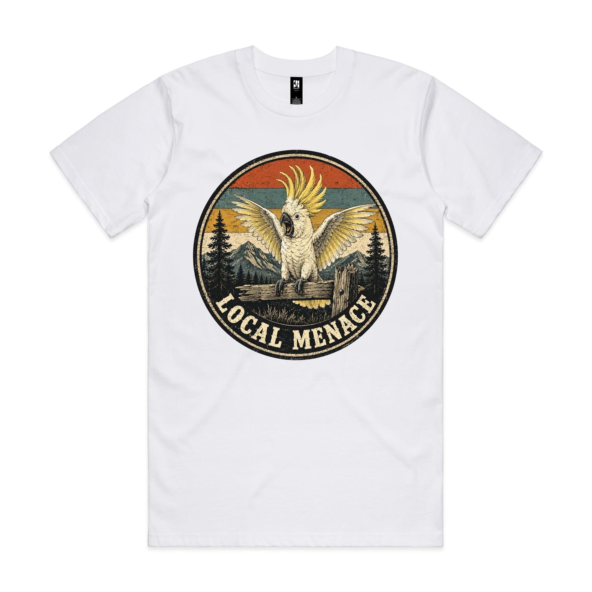 Local Menace — Cockatoo Retro Badge Tee