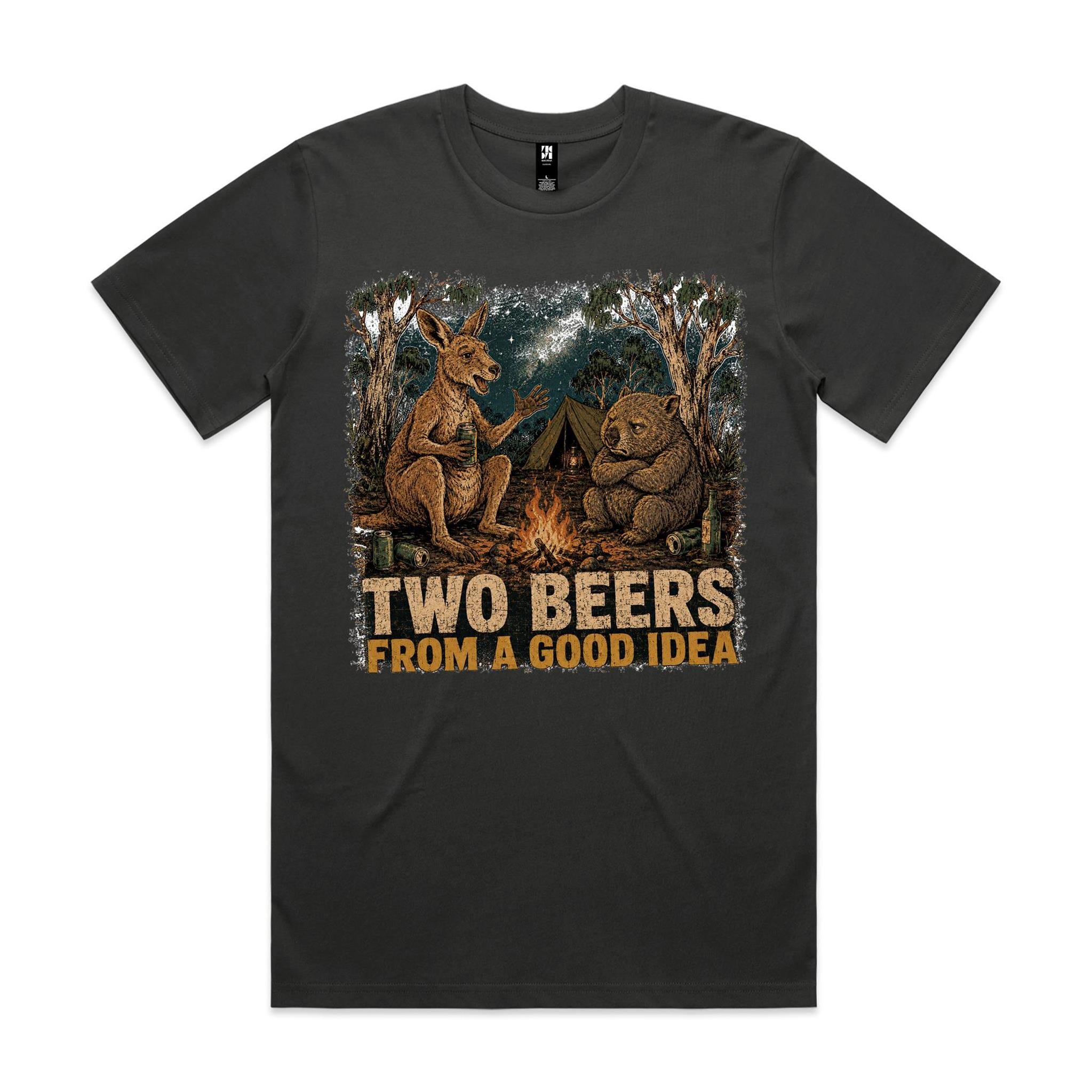 Two Beers From a Good Idea — Kangaroo & Wombat Camping Tee