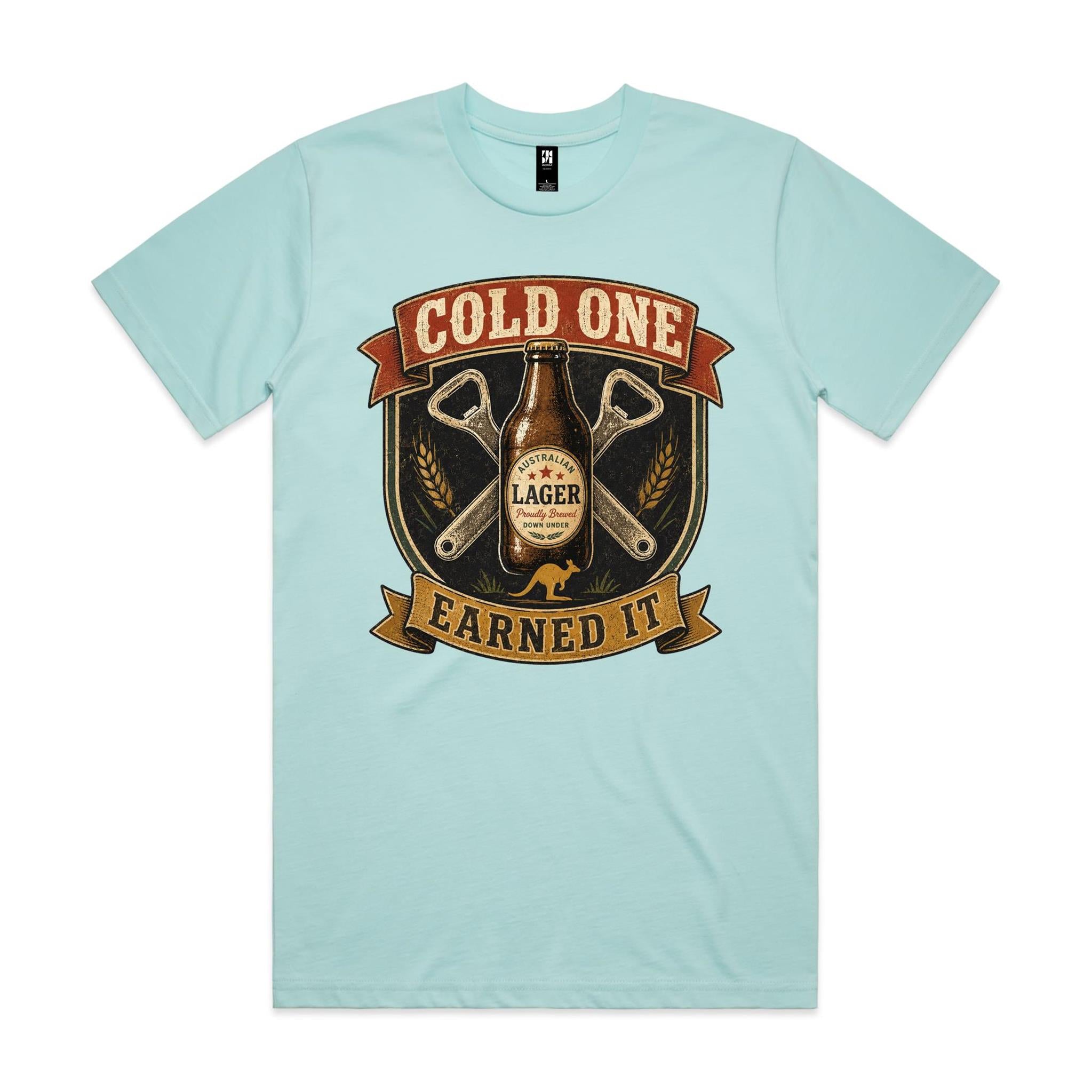 Cold One, Earned It — Aussie Lager Tee