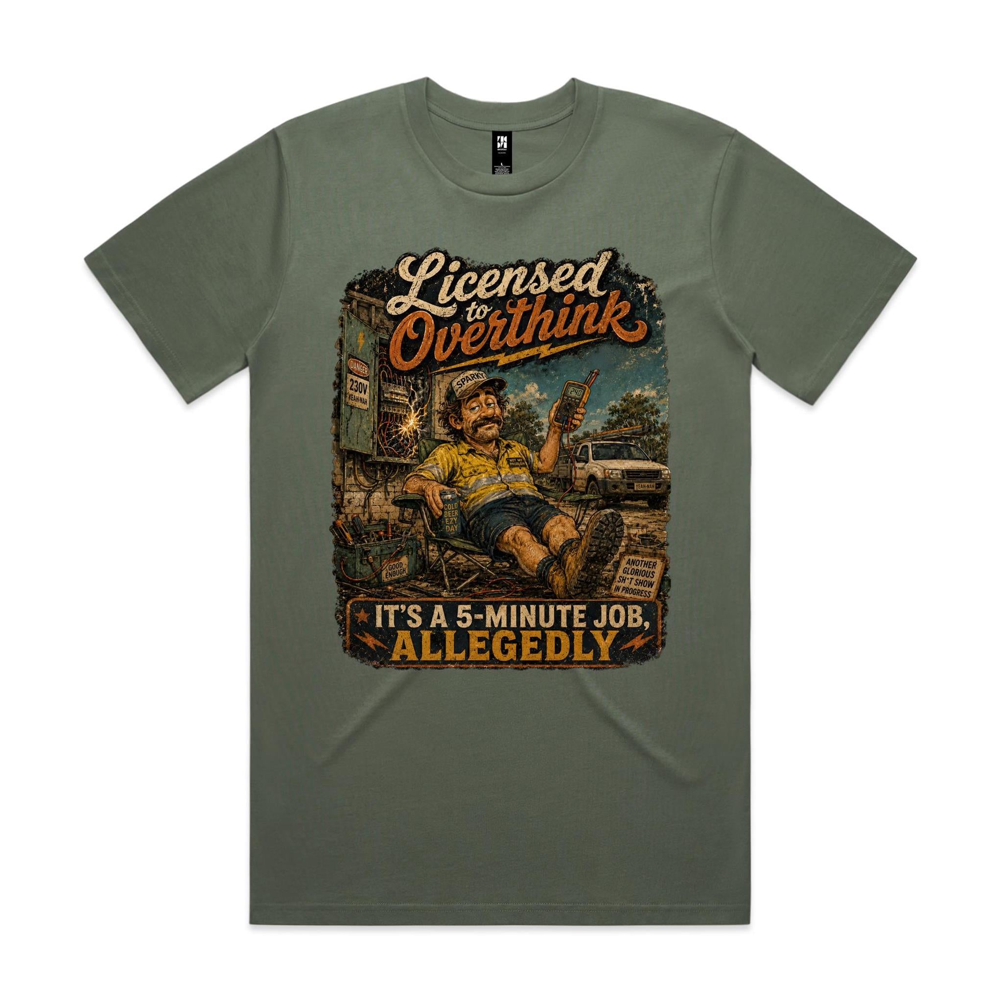 Licensed to Overthink | Electricians Tee