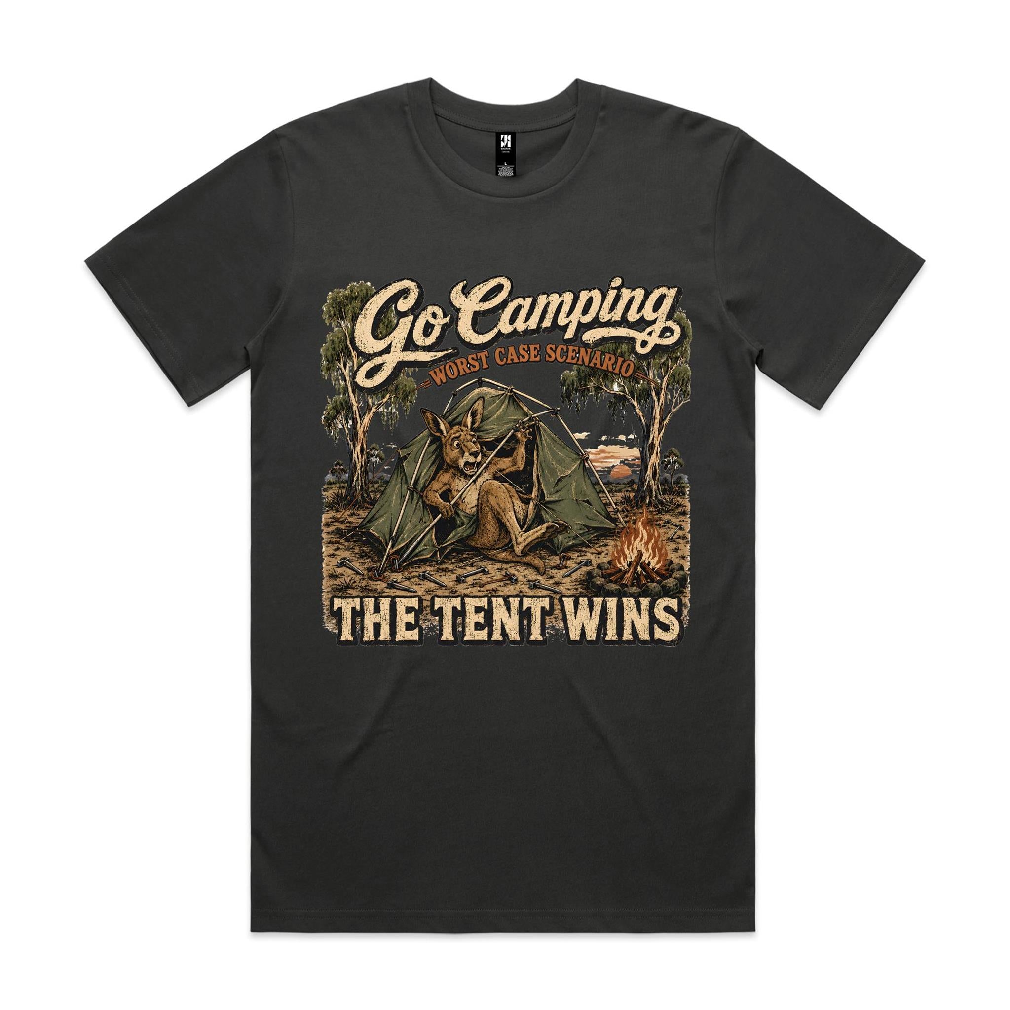 Go Camping — The Tent Wins | Kangaroo Camping Tee