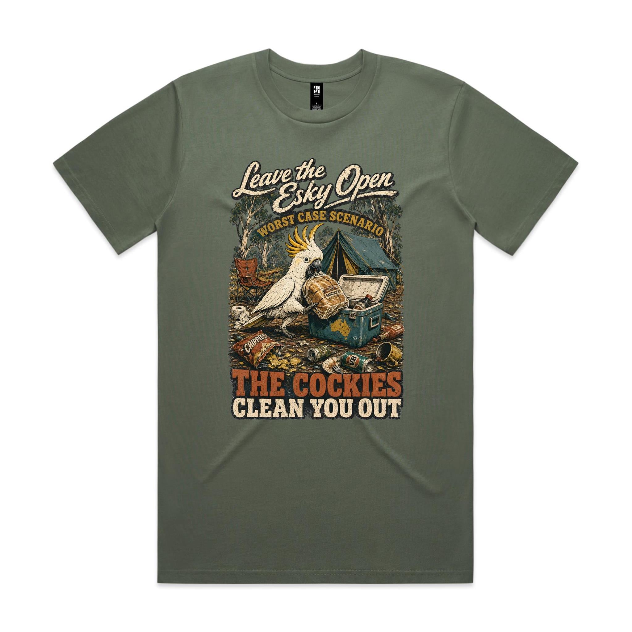 Leave the Esky Open — The Cockies Clean You Out | Cockatoo Camping Tee