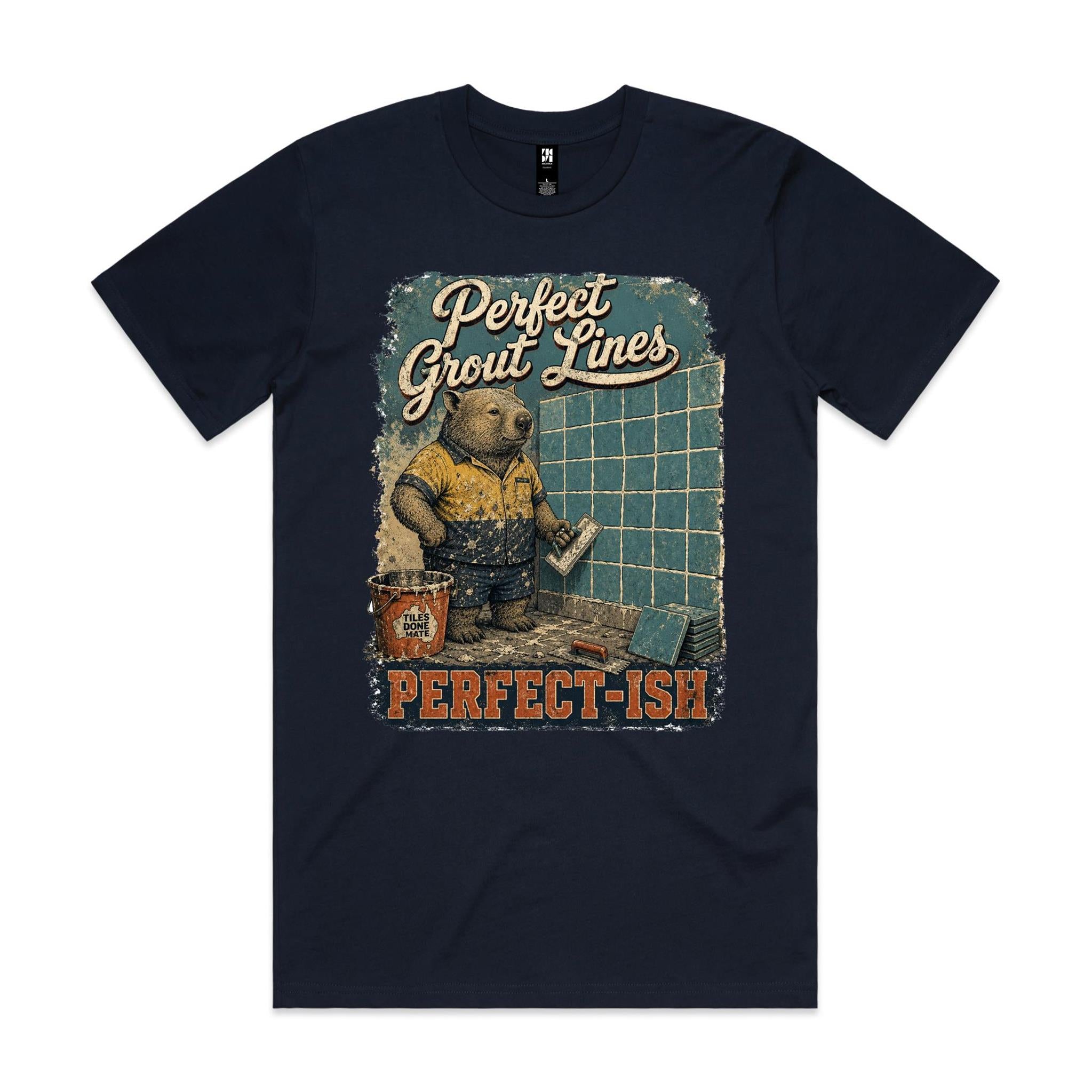 Perfect Grout Lines — Perfect-ish | Wombat Tiler Tee