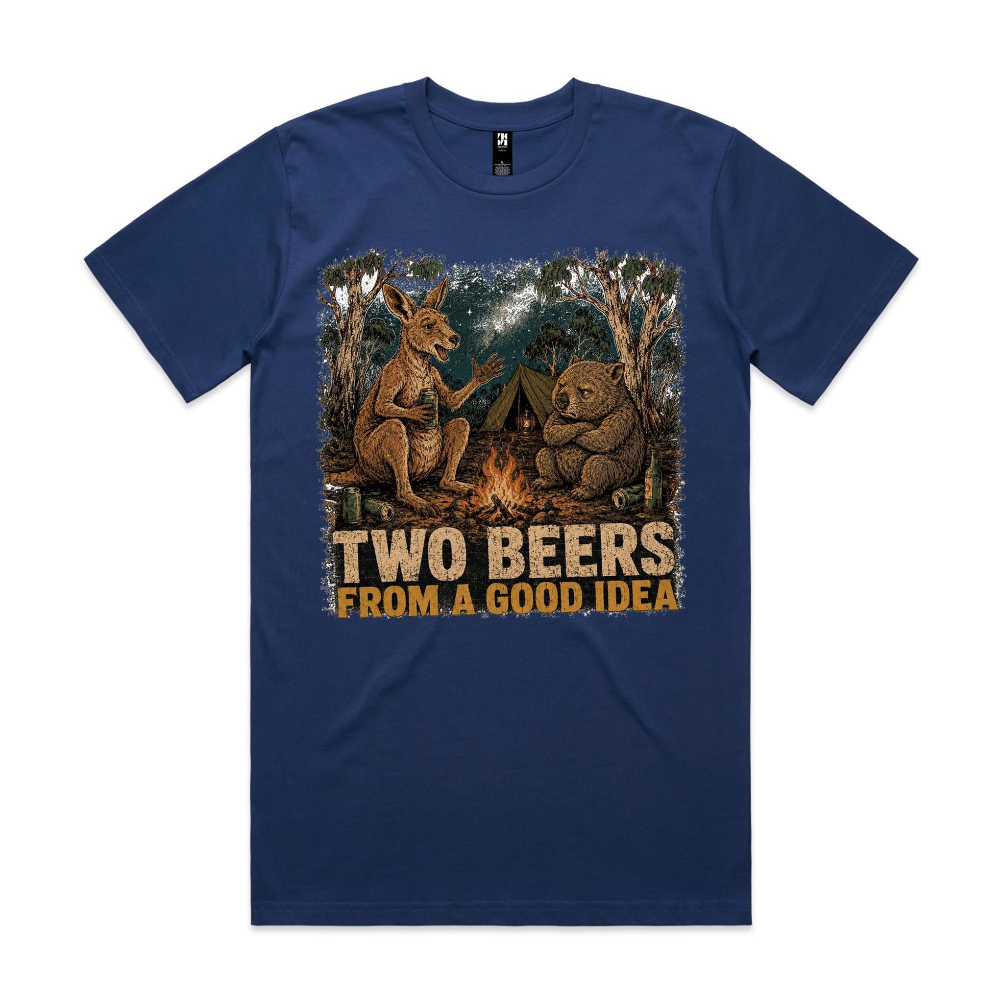 Two Beers From a Good Idea — Kangaroo & Wombat Camping Tee