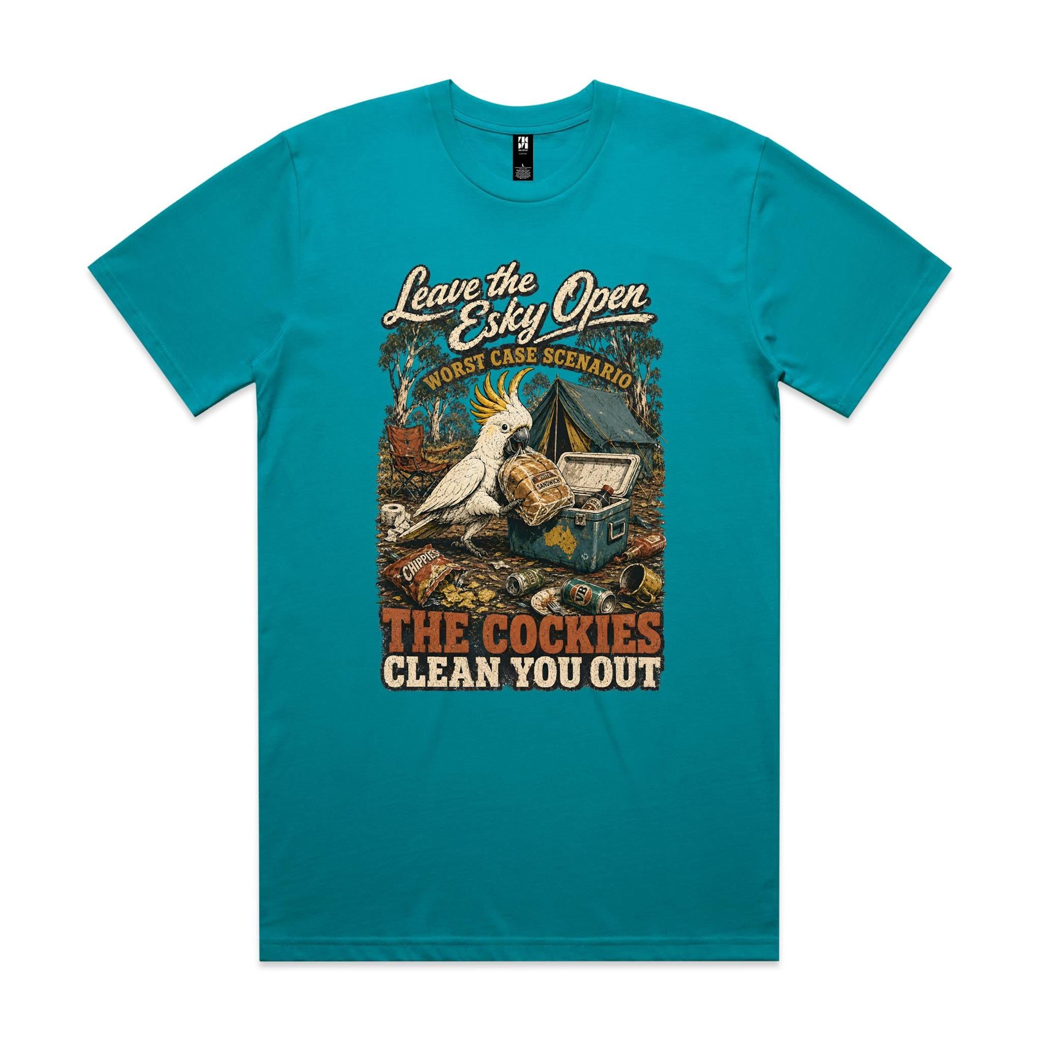 Leave the Esky Open — The Cockies Clean You Out | Cockatoo Camping Tee