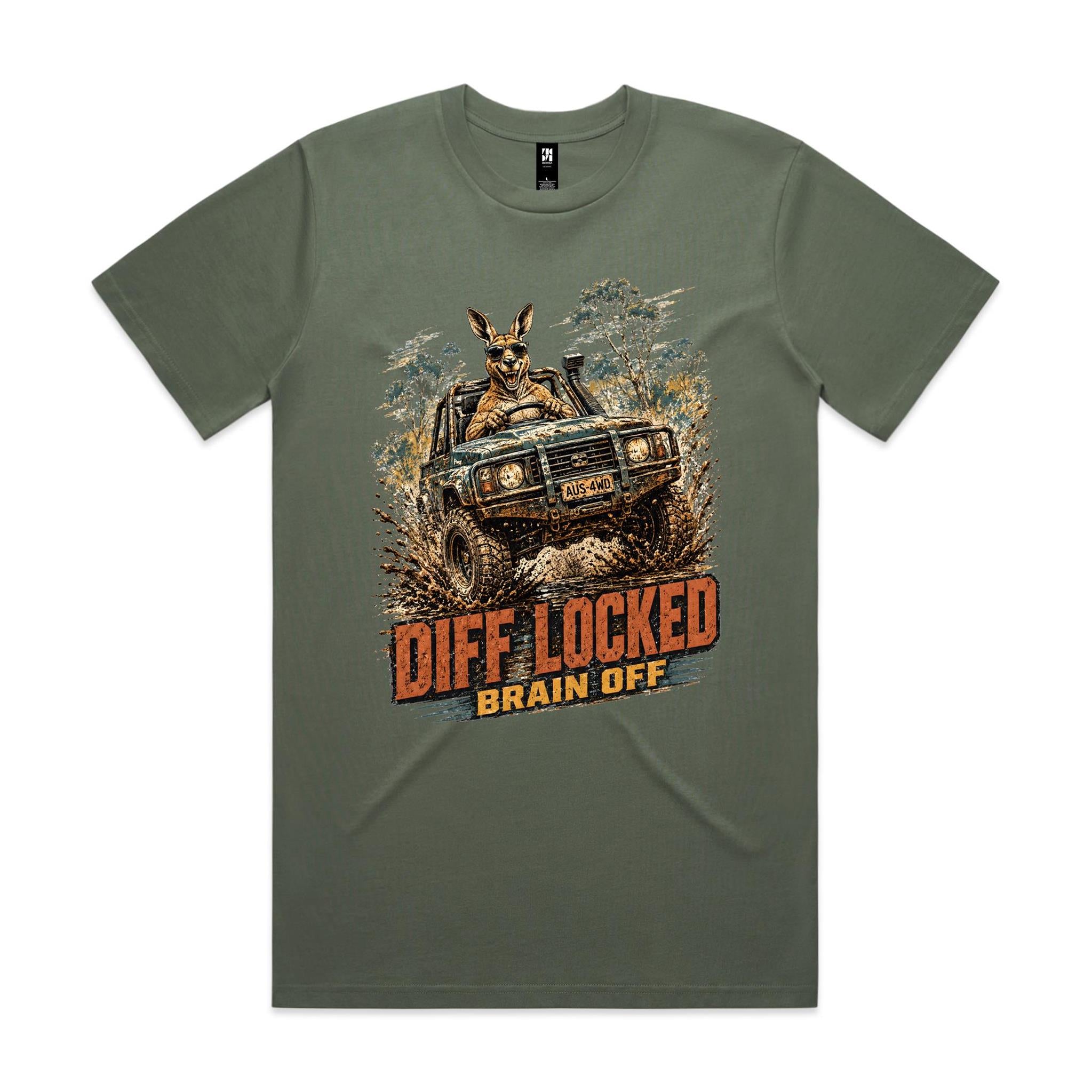 Diff Locked, Brain Off — 4WD Kangaroo Tee