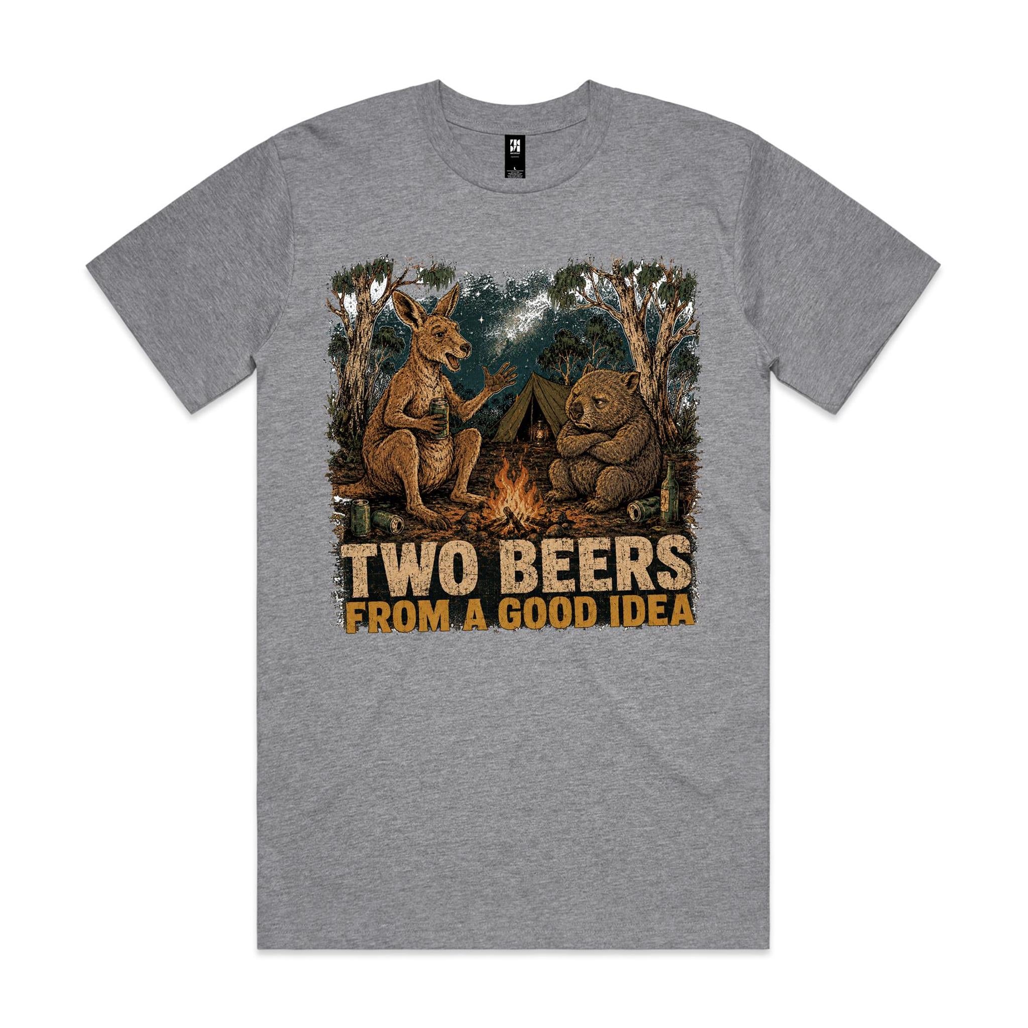 Two Beers From a Good Idea — Kangaroo & Wombat Camping Tee